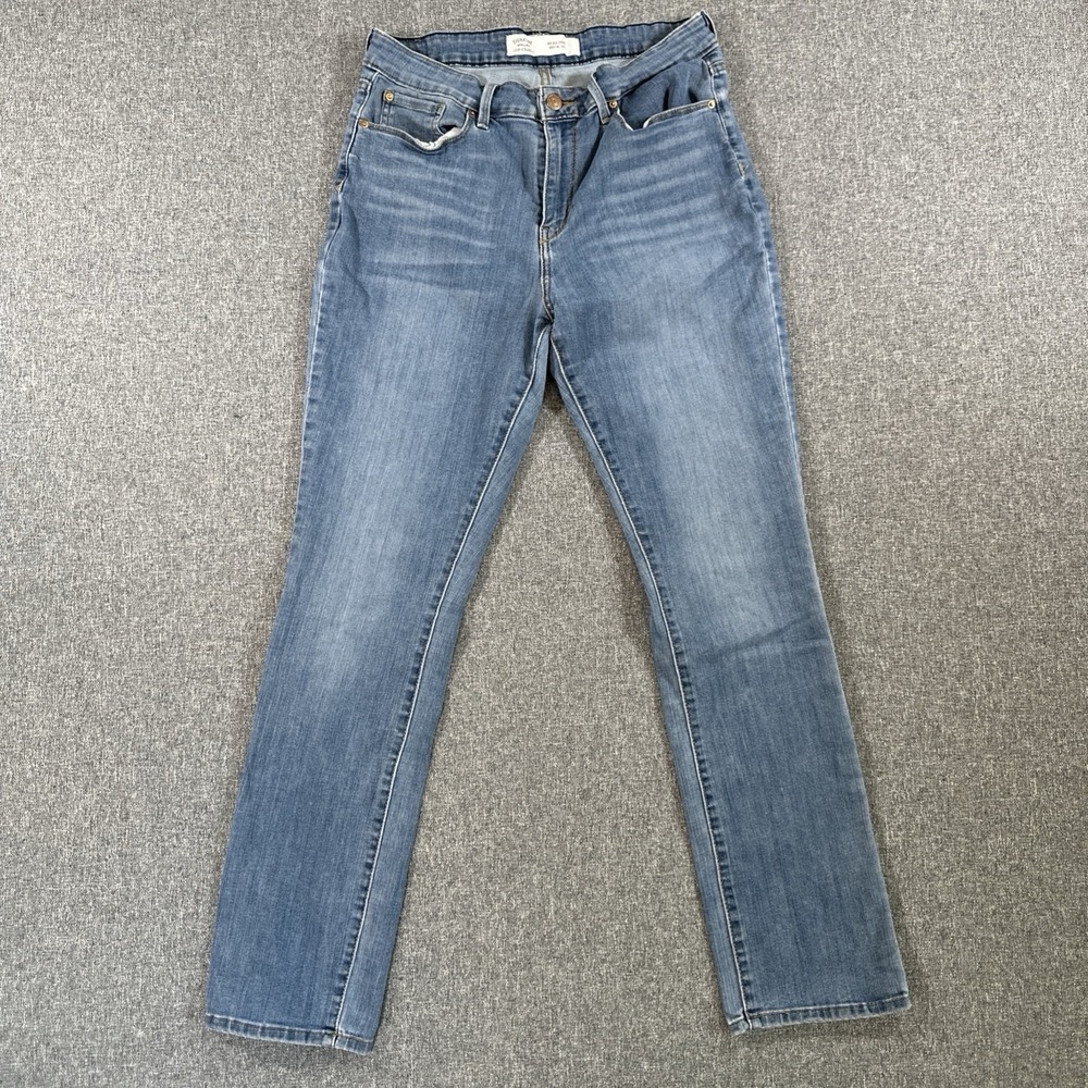 Levi Strauss Signature Mid Rise‎ Straight Jeans Women's 12M Blue Stretch Denim